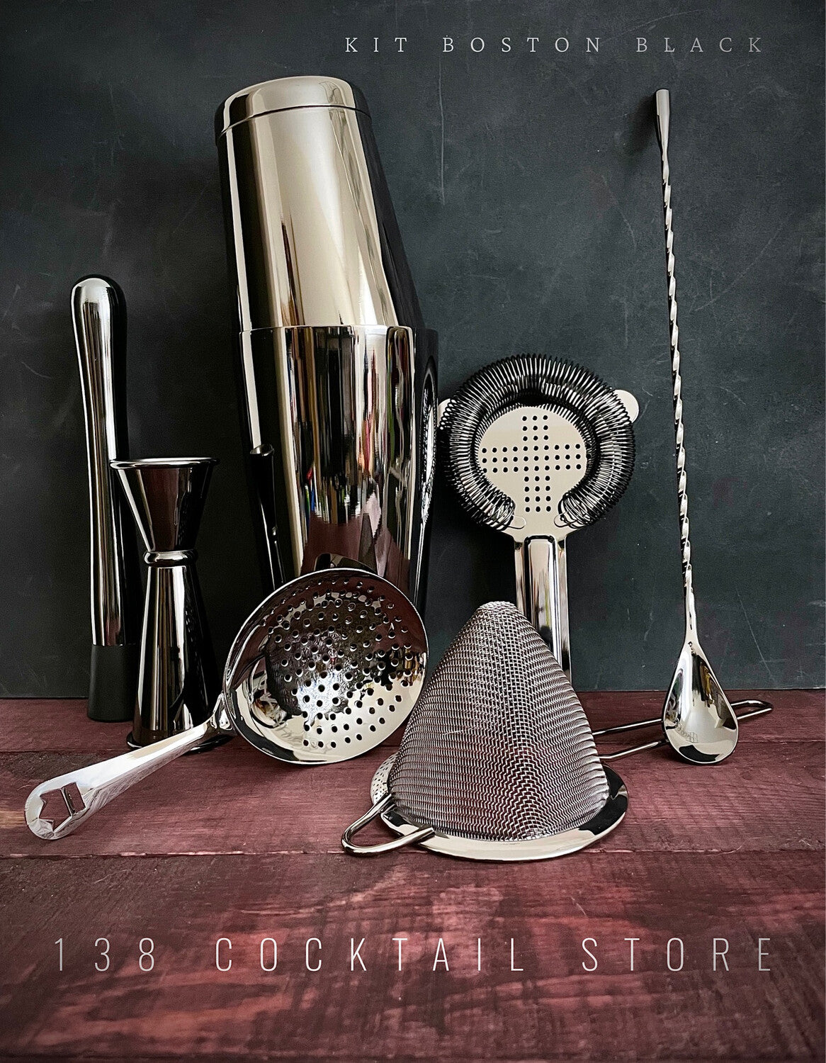 KIT BOSTON 7 PZ NEGRO