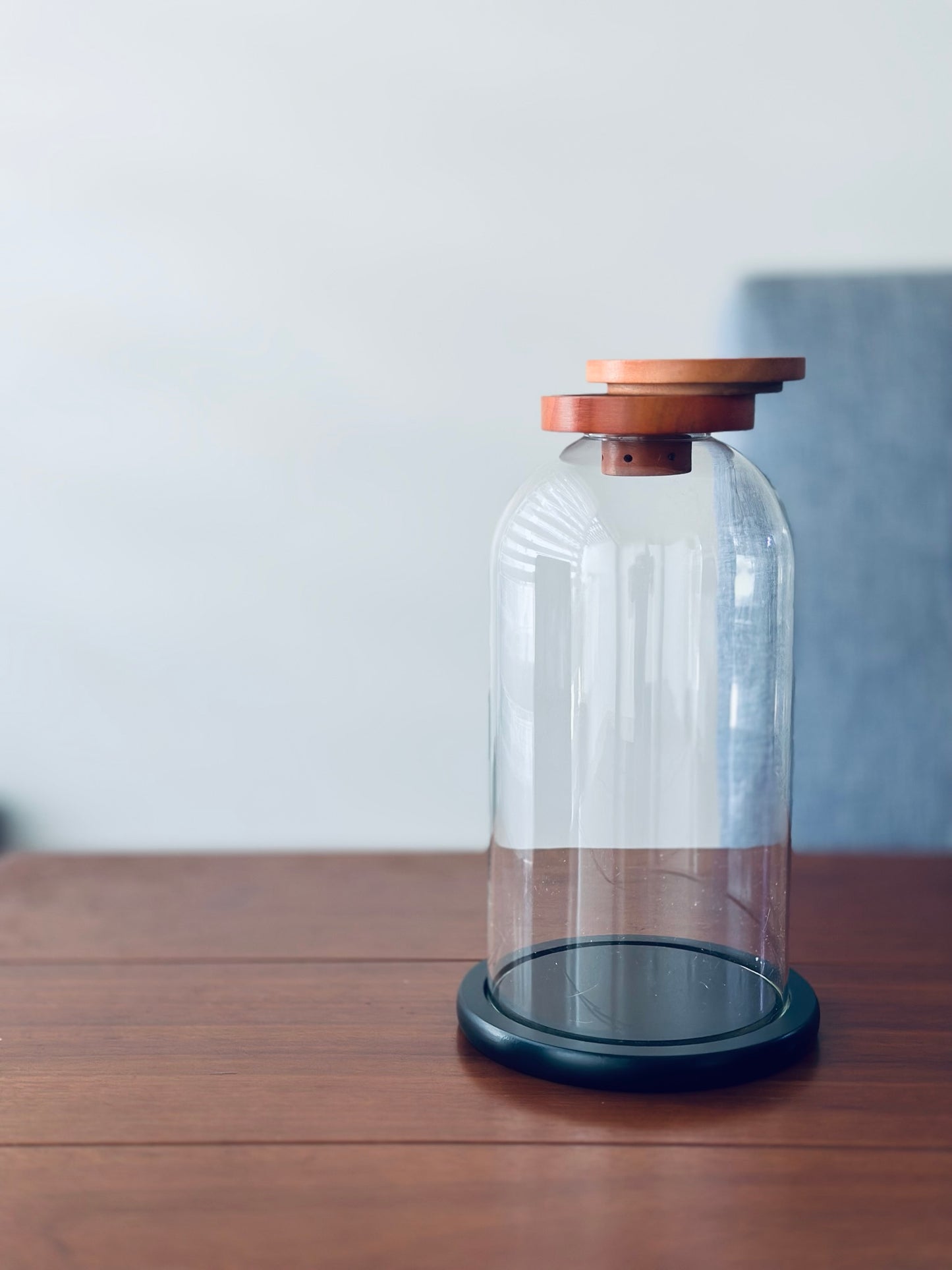 KIT CAMPANA AHUMADORA DE CRISTAL CON AHUMADOR DE MADERA