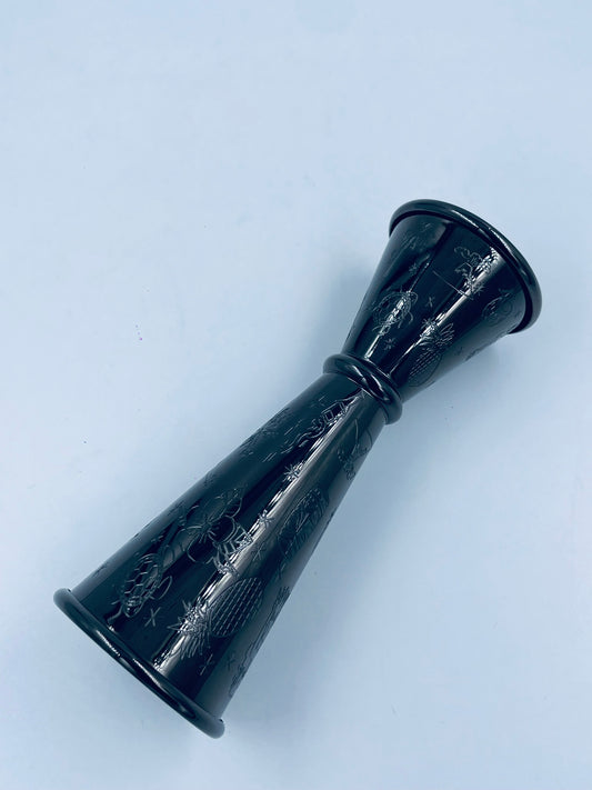 JIGGER JAPONES GRABADO TIKI NEGRO 1-2 OZ