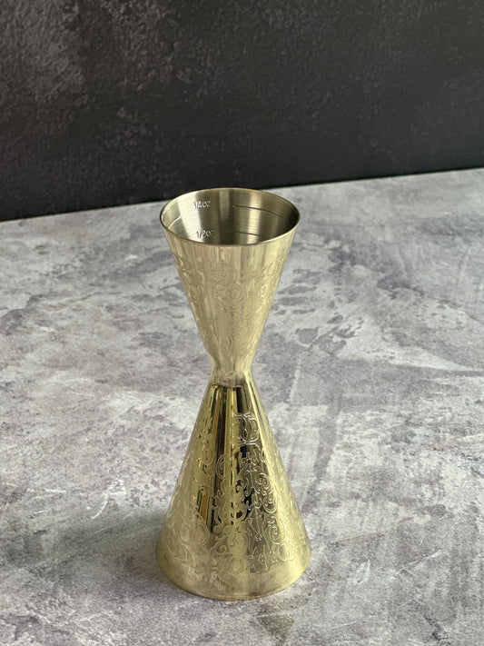 JIGGER AERO GRABADO VINTAGE DORADO